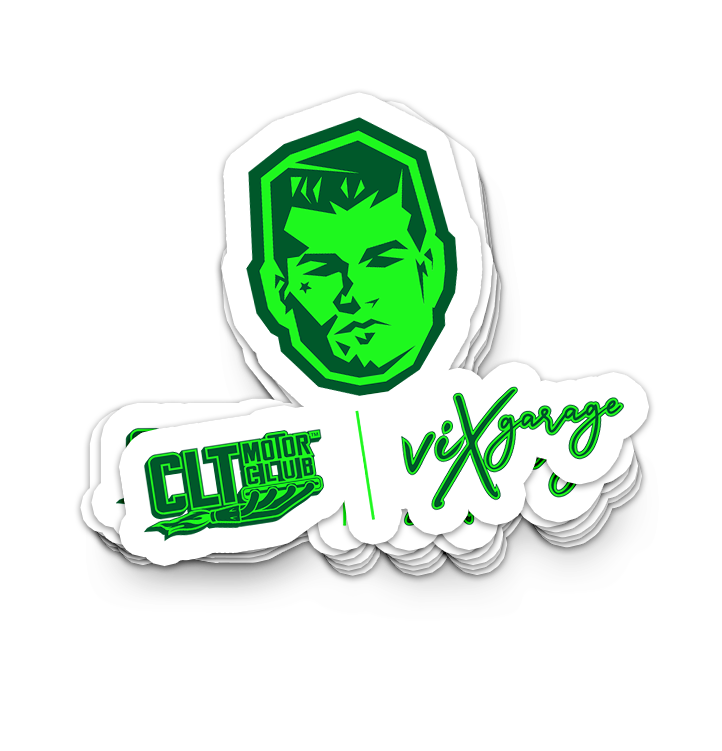 CLT Motor Club x Vix Garage Collab Sticker - Short