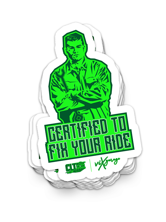 CLT Motor Club x Vix Garage Collab Sticker - Tall